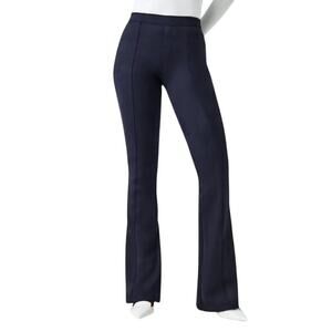 Spanx Navy Blue Faux Suede Flare Pants Size Medium